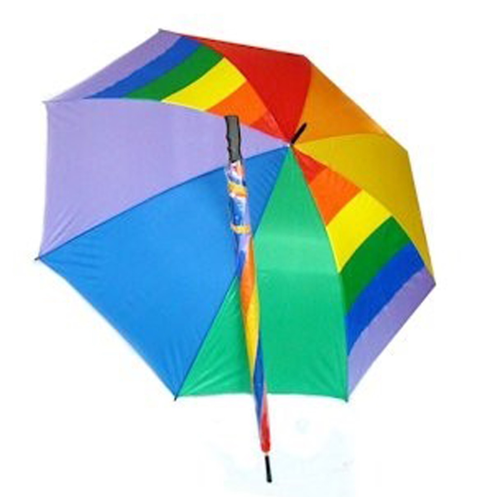 Rainbow Colored 8 Segment Manual Unisex Umbrella, 54-inch Arc - NWT