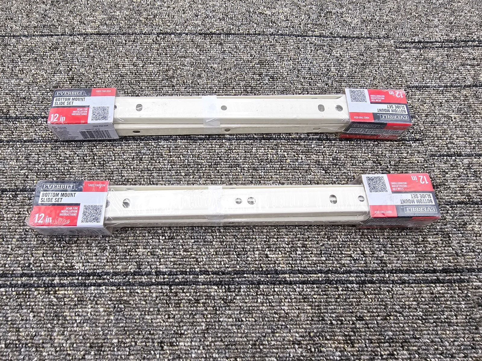(QTY 4) Everbilt Bottom Undermount Drawer Slide 12" D68812E-W-W 1002 748 034