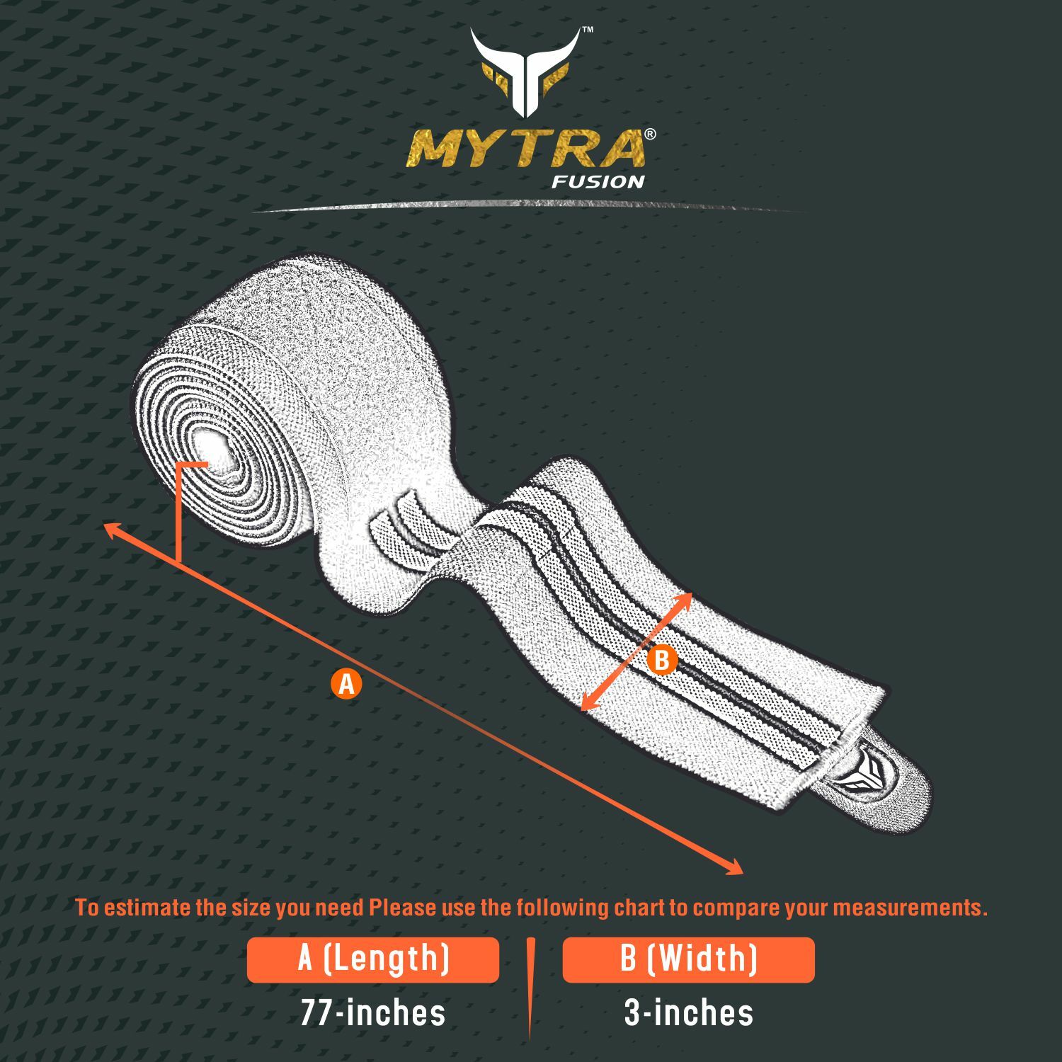 Mytra Fusion Knee Wraps Elasticated for Training Gym Workout Lifting Exercise