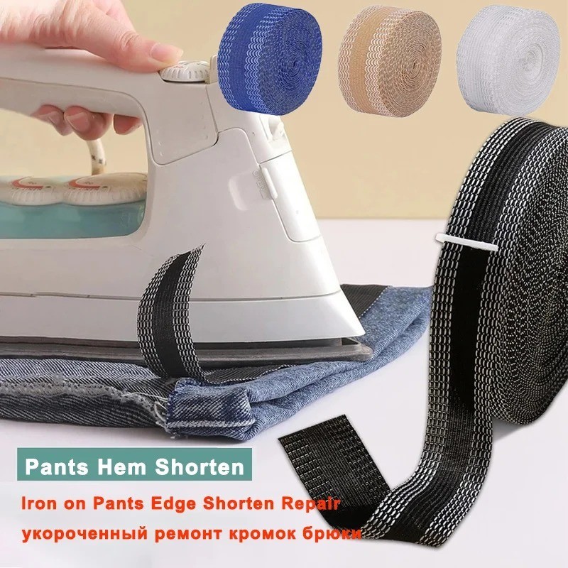 Iron-On Hemming Tape–Self-Adhesive Fabric Fusing Tape for Clothing Repair Tape..