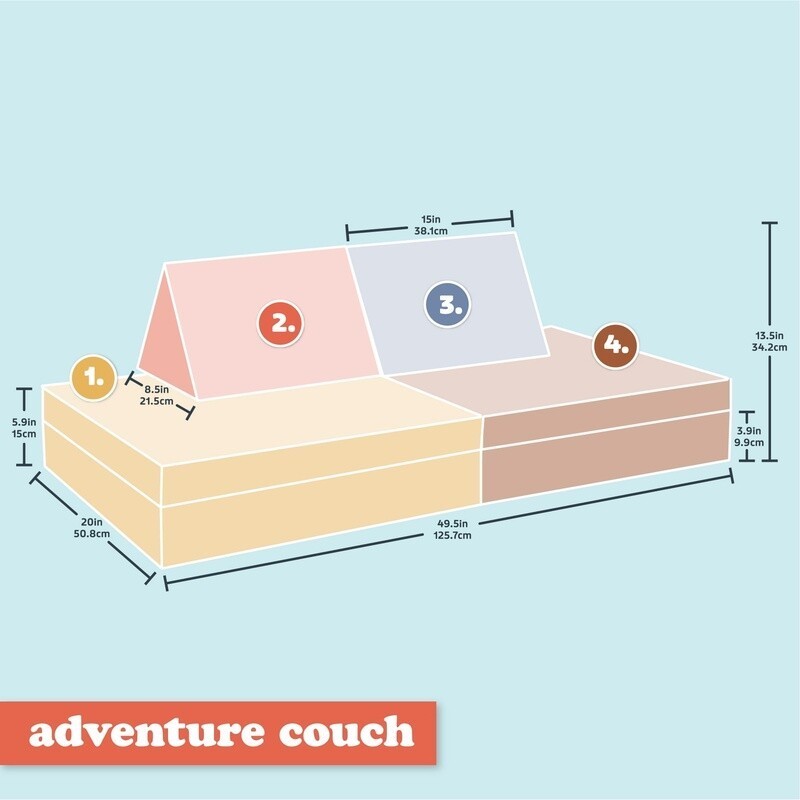 Modular Adventure Couch Kids Soft Foam Toddler Sofa Indoor Play Furniture New