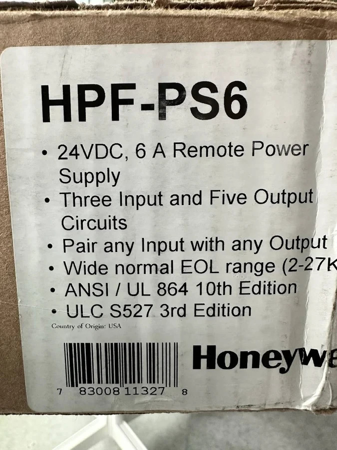 Honeywell HPF-PS6E 24V DC 6 Amp Remote Power Supply | Box Enclosure Only OEM
