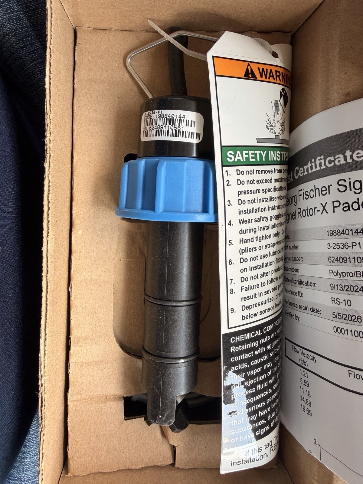 GF Flow Sensor PP TI LoFlow 5/8 in Port Diameter MPN 198 840 144