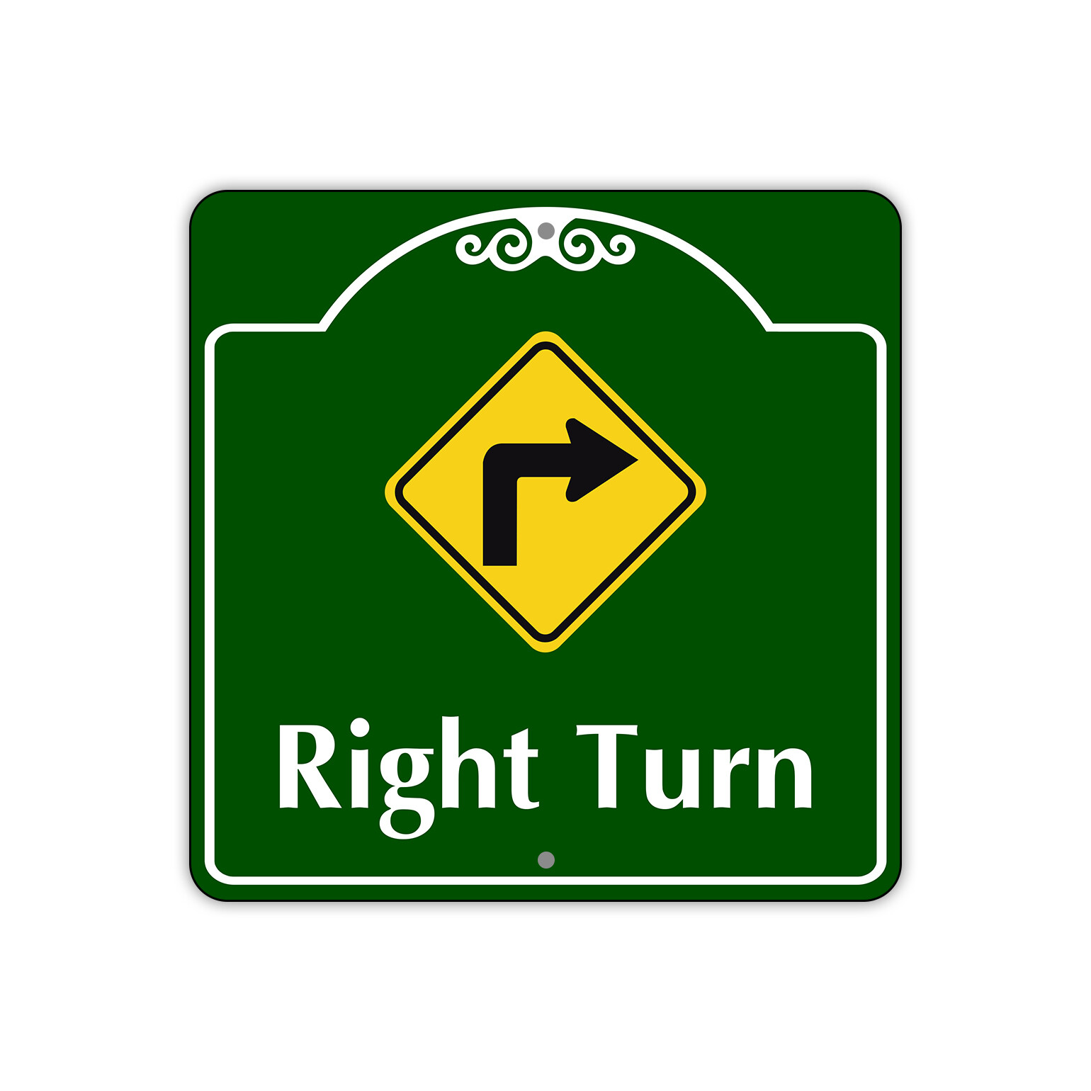 Right Turn Ahead Arrow Symbol Notice Unique Novelty Aluminum Metal Sign 12"x12"