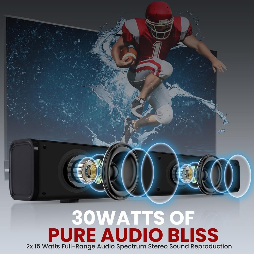 Pyle Wave Base Wireless BT Streaming Tabletop Soundbar Digital Speaker System