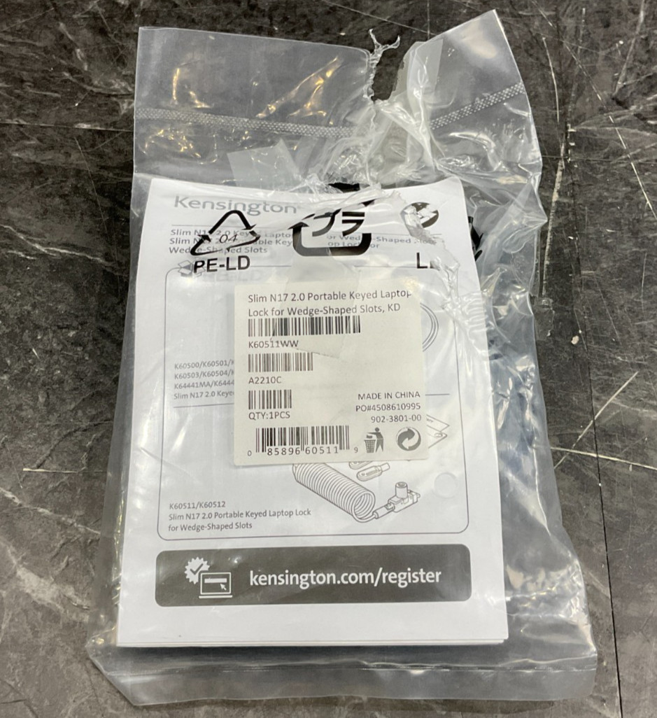 Kensington Slim N17 2.0 Portable Laptop Lock K60511WW ✅❤️️✅❤️️ NEW!!!! ✅❤️️✅❤️️