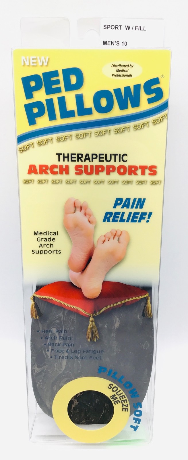 Ped Pillows Therapeutic Arch Supports Medical Grade Men's Size 10 - NEW