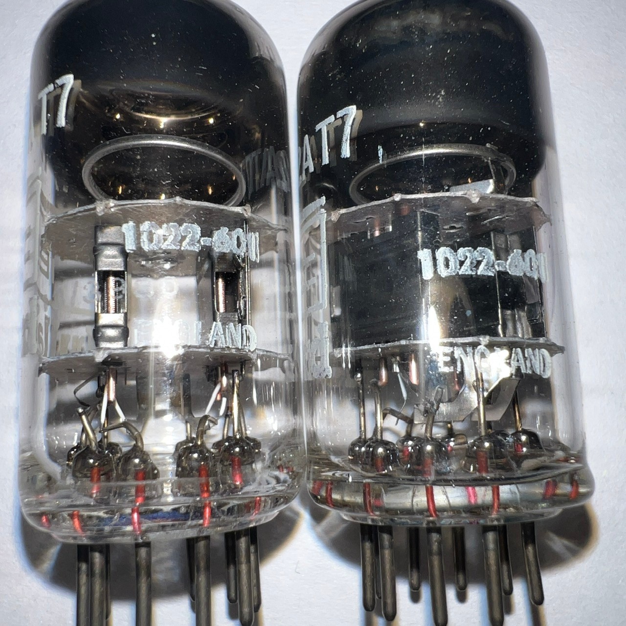 BRIMAR (MULLARD) BLACK PLATE 12AT7 ECC81 MATCHED PAIR TUBES NOS