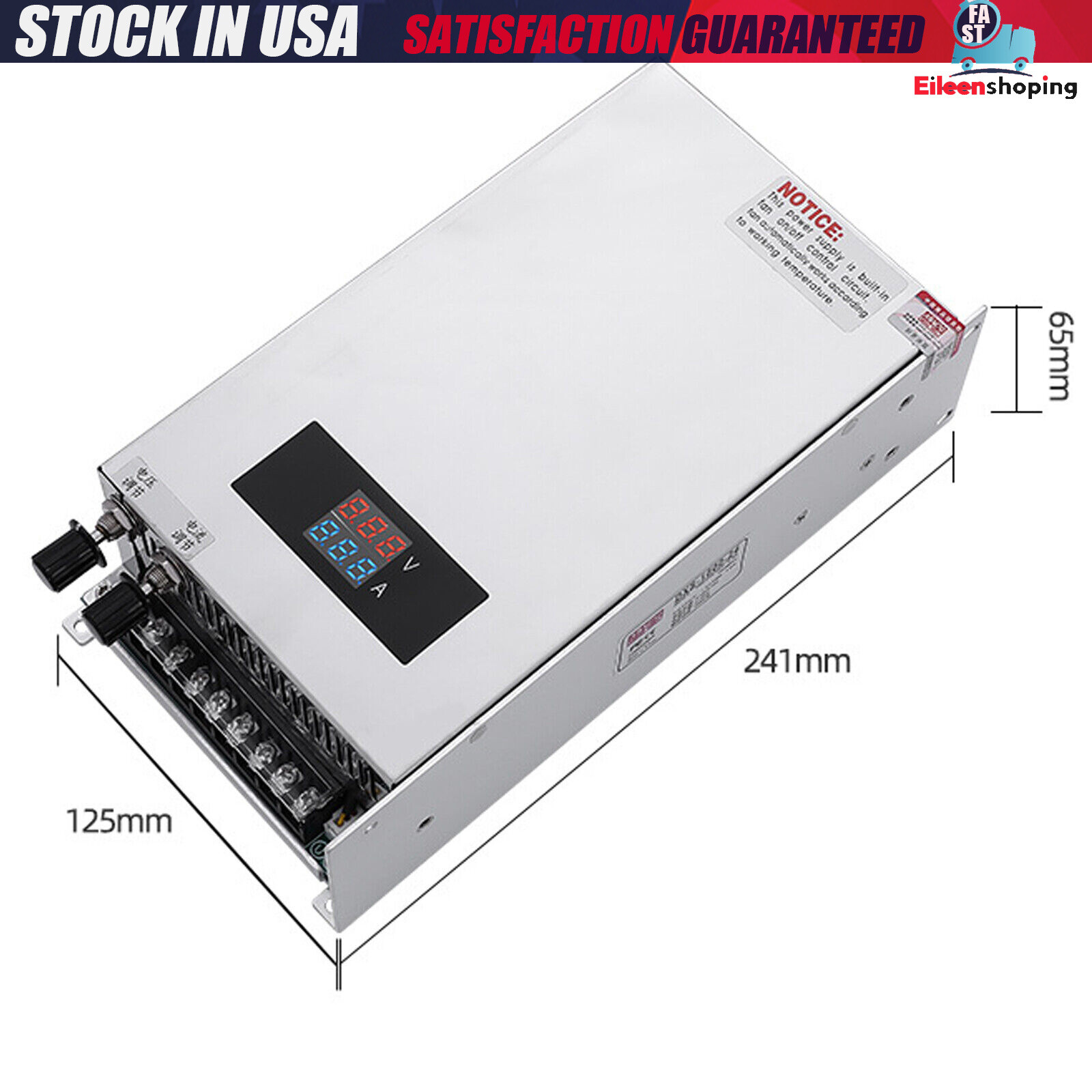 Adjustable Switching Power Supply AC 0-48V DC 1000W 48V 20A Voltage & Current
