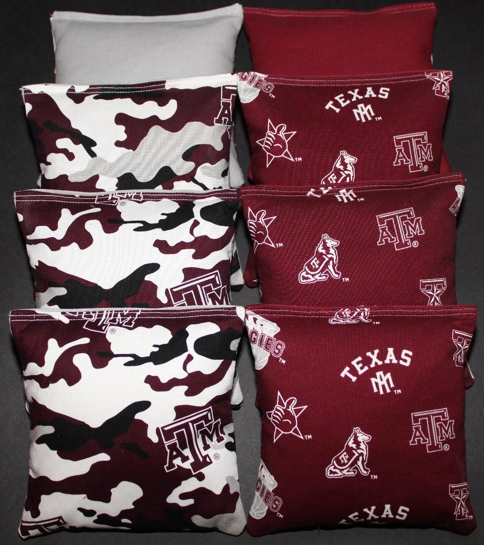 TEXAS A&M University AGGIES CORNHOLE BEAN BAGS Camo Tailgate Game 8 ACA Bags