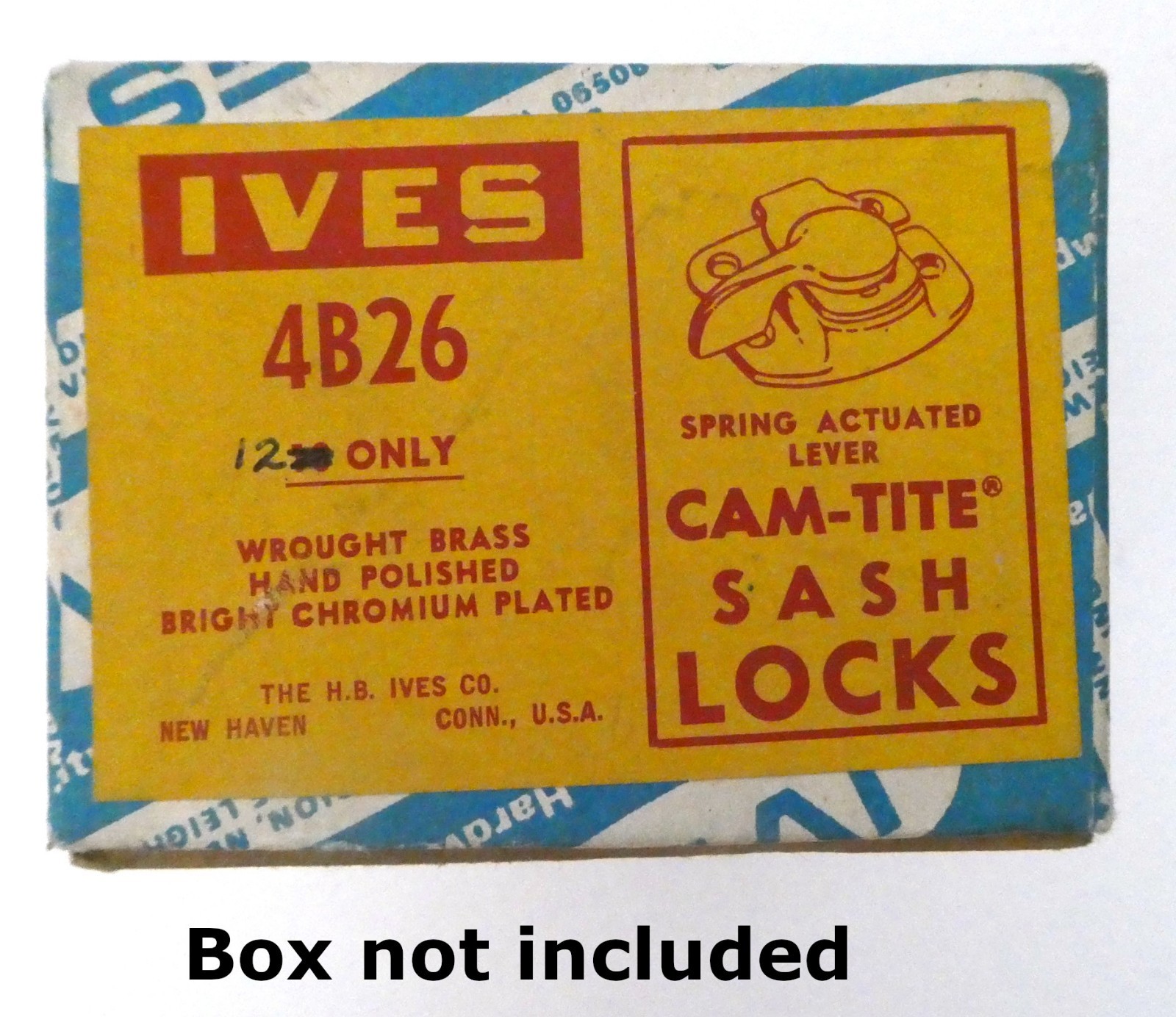 Vintage Ives Chromium Plated Brass Cam-Tite Sash Locks 4B26 USA NOS X4