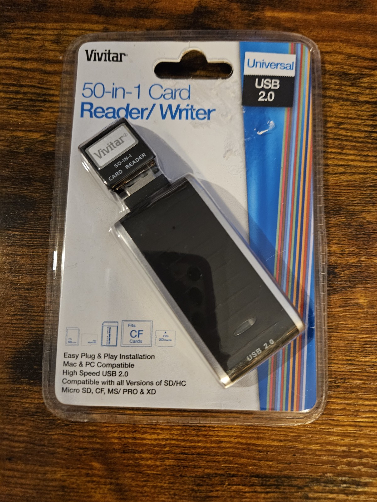 Vivitar 50-in-1 USB 2.0 Card Reader SD CF MicroSD MS PRO VIV-CR-52 Universal