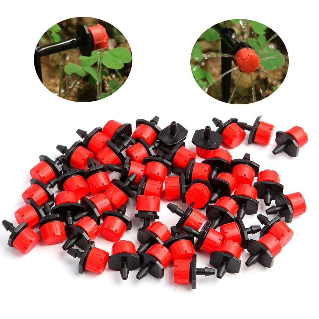 100X Adjustable Emitter Dripper Micro Drip Irrigation Sprinkler Watering System