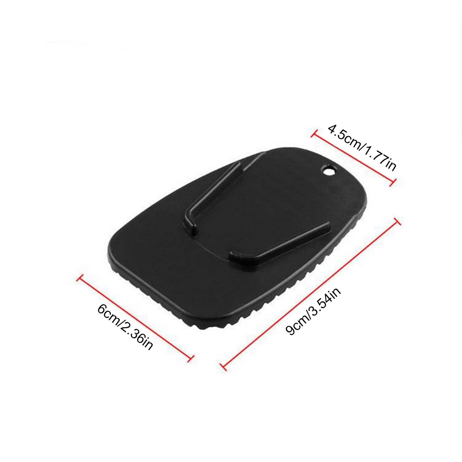 2Pcs Motorcycle Kickstand Pad Black Rugged Kick Stand Coaster Support Plate