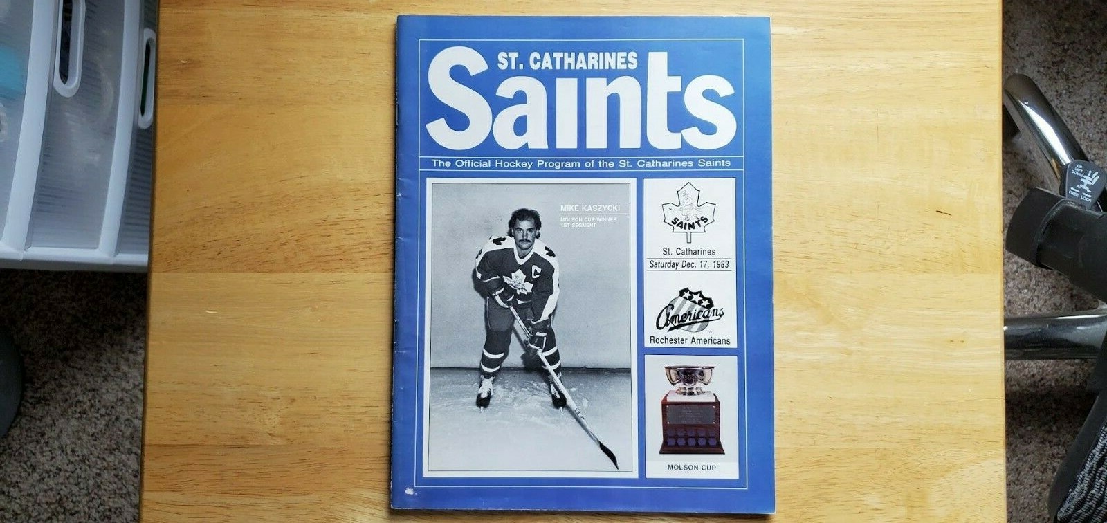 St Catherines Saints Rochester Americans program 11 17 1983 Mike Kaszycki AHL