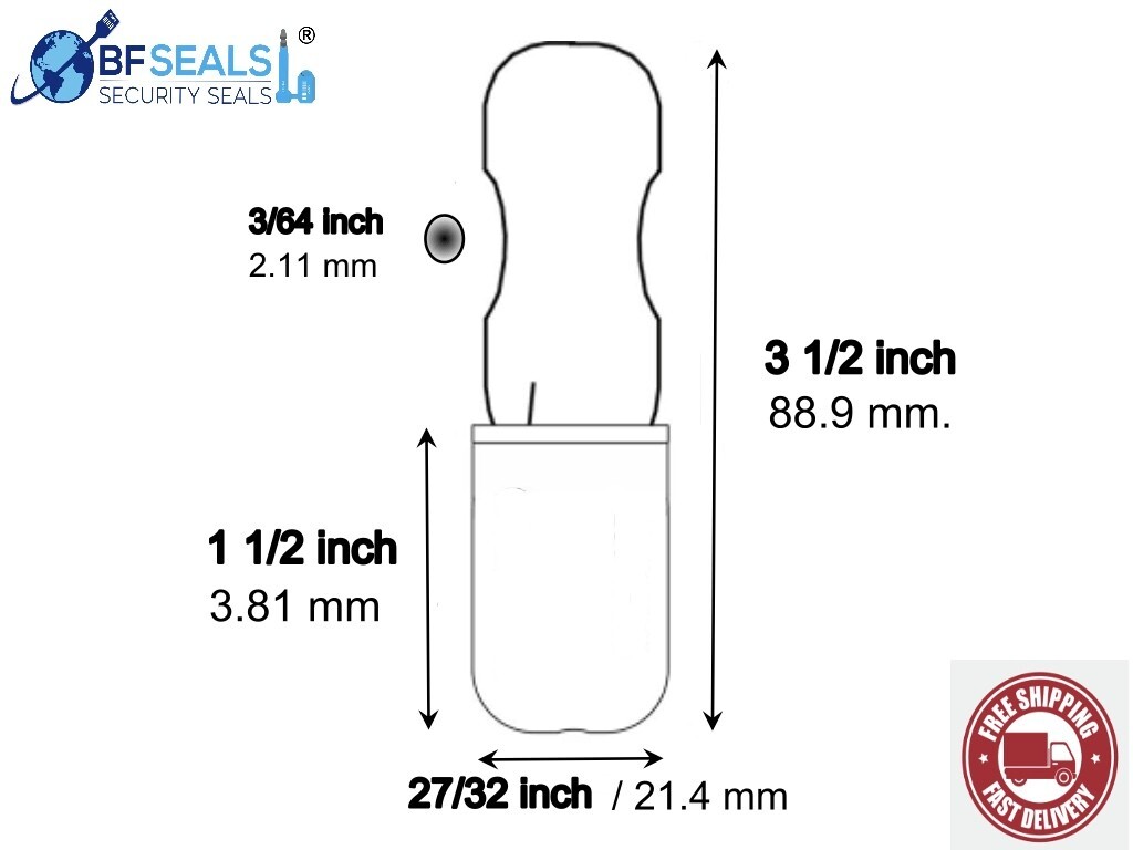 Plastic Security Seals PADLOCK A, Numbered - Barcode, 100 pcs, YELLOW color