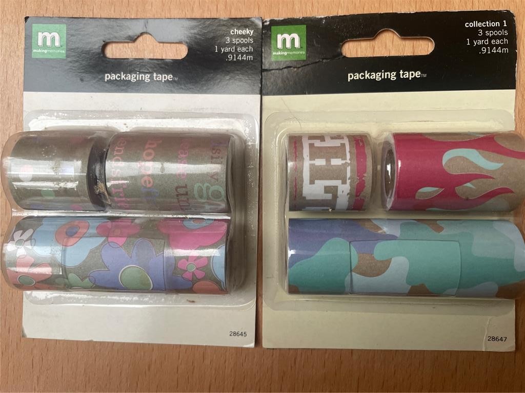 NEW vintage Making Memories  2 SETS OF PACKING TAPE CHEEKY AND COLLECTION 1