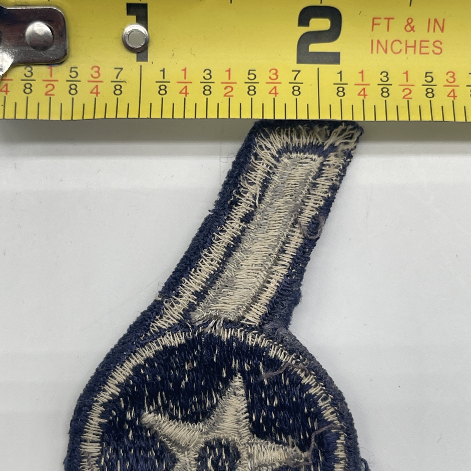 U.S. Military Air Force Airman Rank Patch Insignia Cut 3rd Class E2 Blue Grey 4”