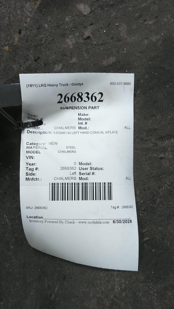 Replaces 1-03S00131 CHALMERS ALL SUSPENSION PART ,  OH