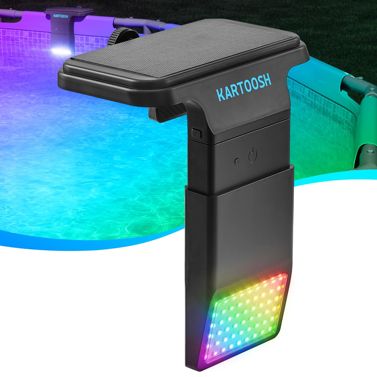 Kartoosh Solar Pool Lights For Metal Frame Above - 10000Mah