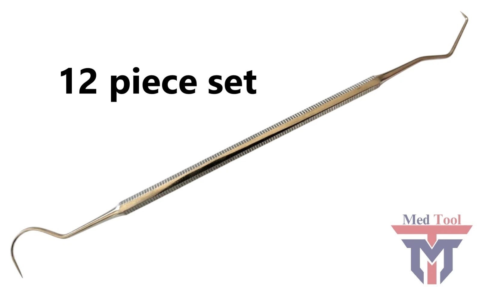 12 pcs Dental Probe Explorer #5 Surgical Denture Stainless Steel Instruments
