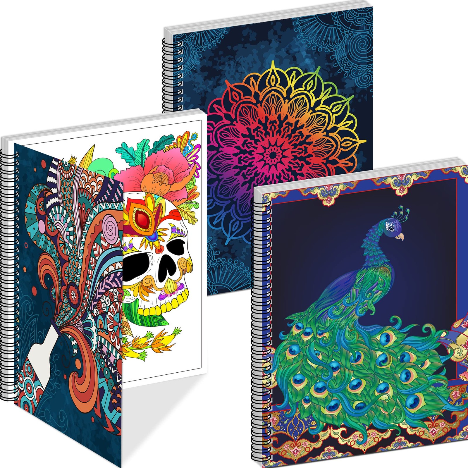 Adult Coloring Books Set:3 Coloring Books for Adults Animal Flowers & Other T...