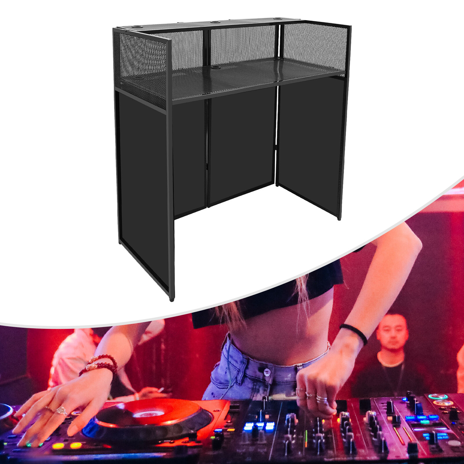DJ Display Stand DJ Event Booth Facade Portable DJ Facade Booth Table DJ Cont
