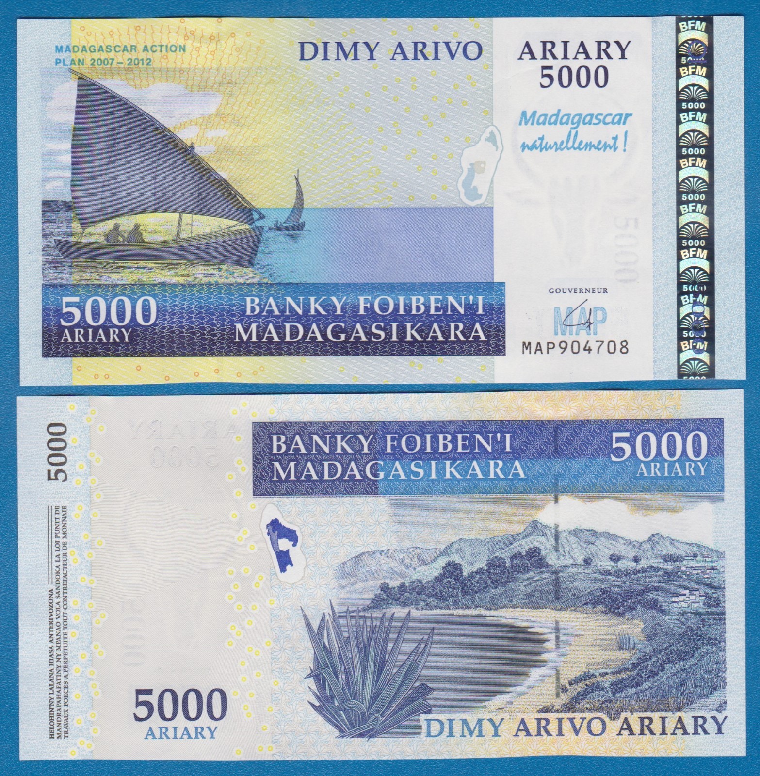 Madagascar 5000 Ariary P 94 2007 - 2012 UNC Commemorative,
