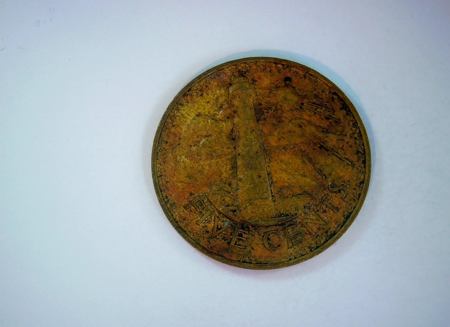 Barbados 1973 5 Cents Barbados 5 Cents (Trident / Coat of Arms) Coin