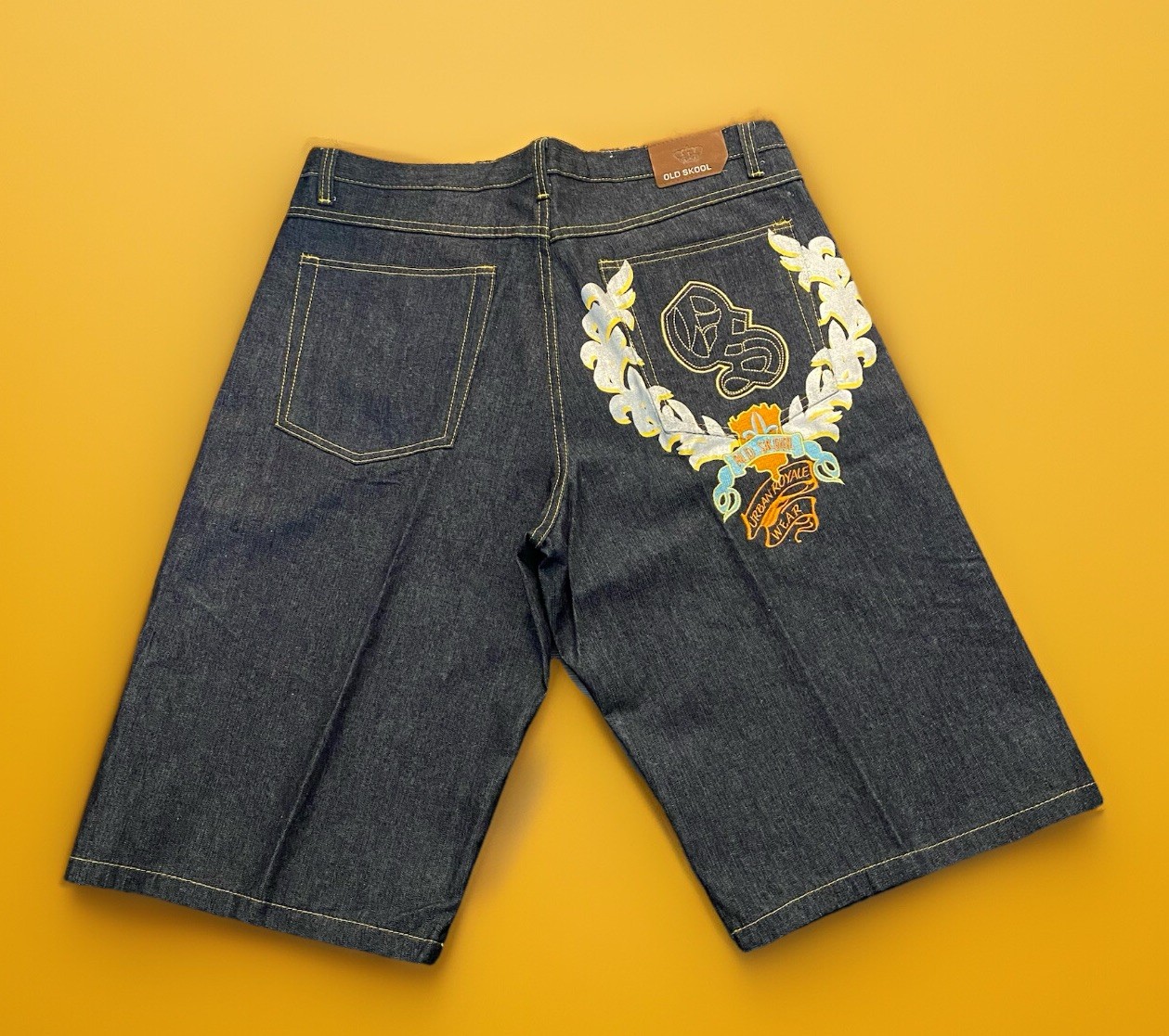 New OLD SKOOL Men’s Urban Royal Wear Loose Rap Denim Skate Jorts. Size 40