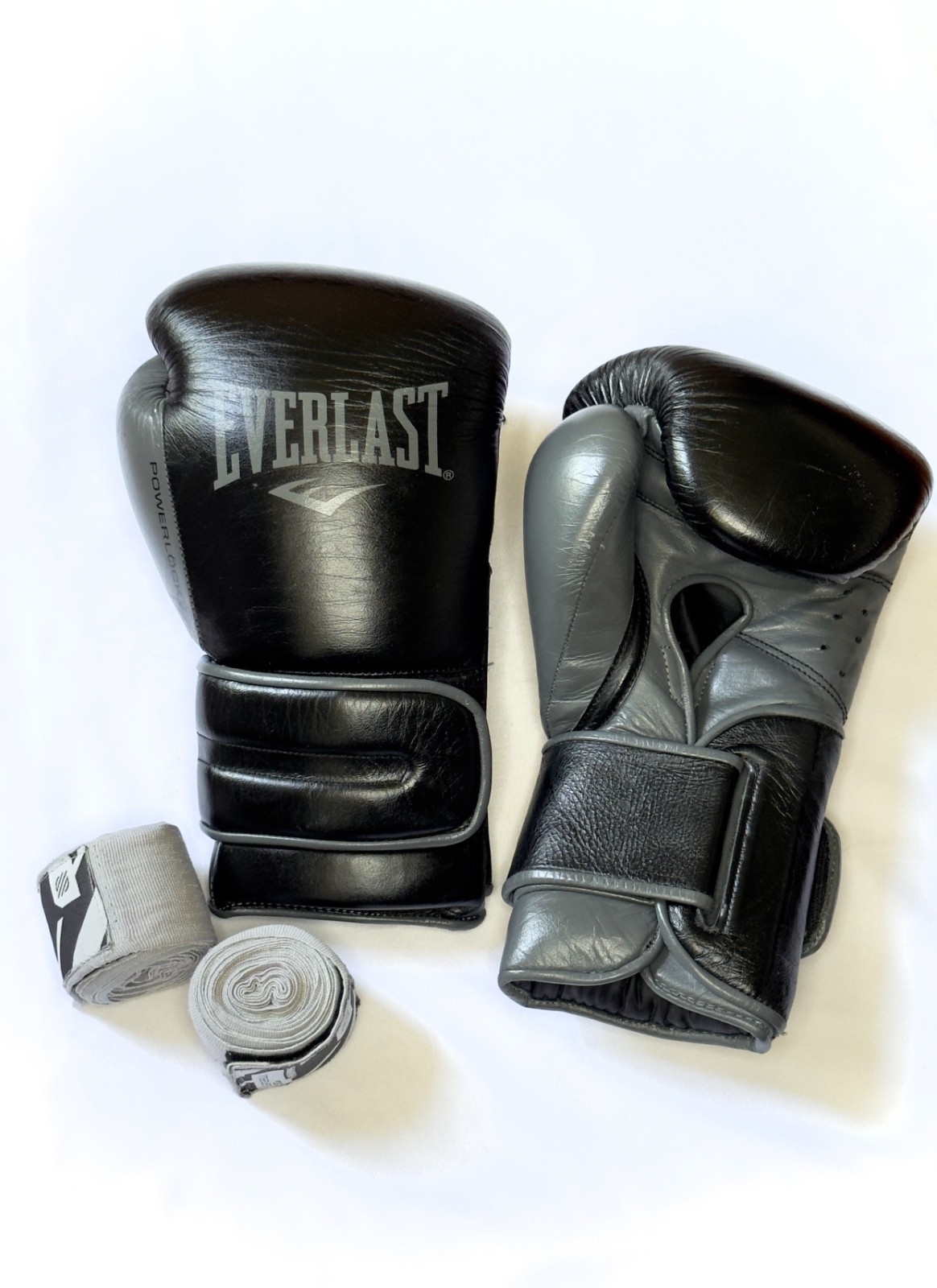 Everlast POWERLOCK 2 PRO Hook & Loop Training Boxing Gloves 14oz Genuine Leather