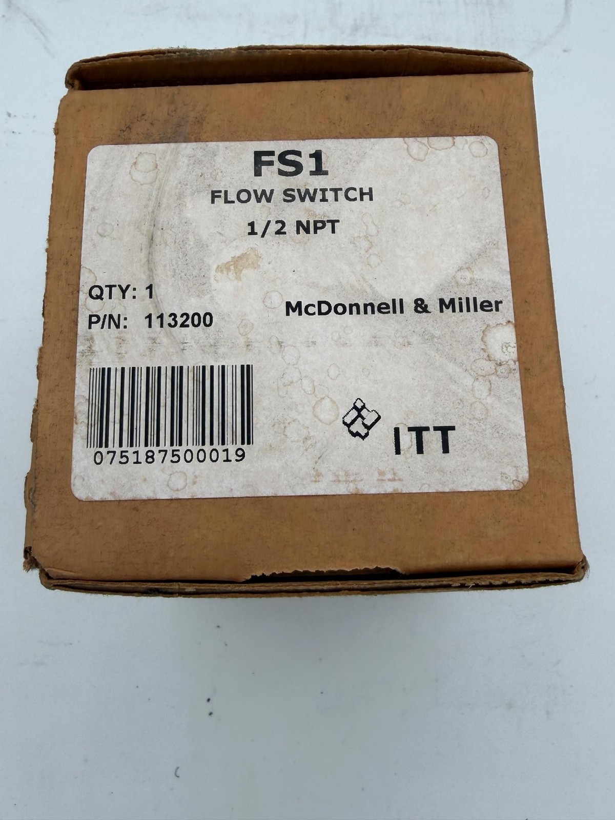 McDonnell & Miller FS1 113200 Flow Switch 1/2 In NPT Bronze Black Sensor
