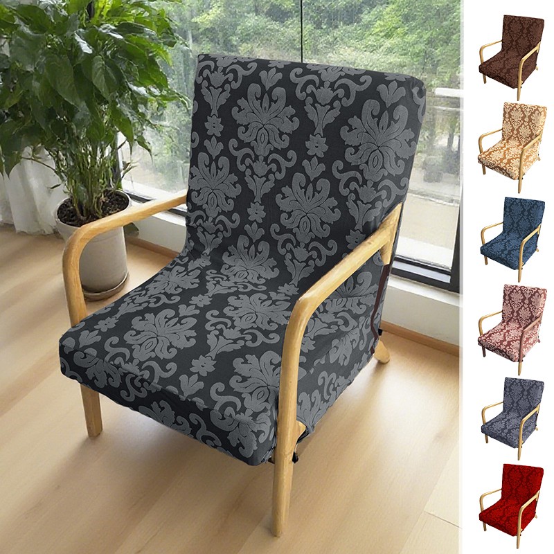 European Jacquard ChairCover Stretchable Armless Slipcover for Hotel Restaurant.