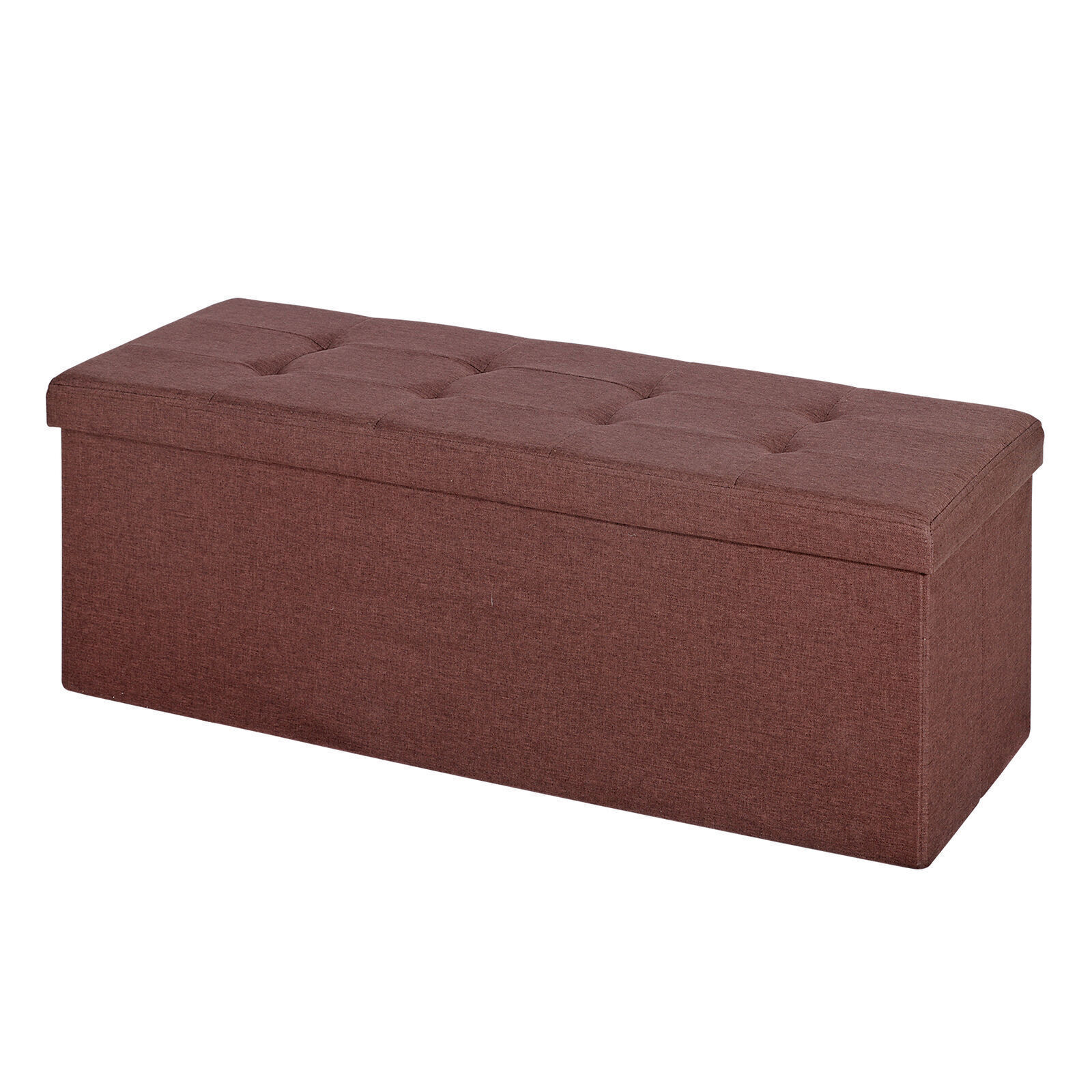 43" Folding Storage Ottoman Bench Storage Chest Soft Footrest Stool Spacious
