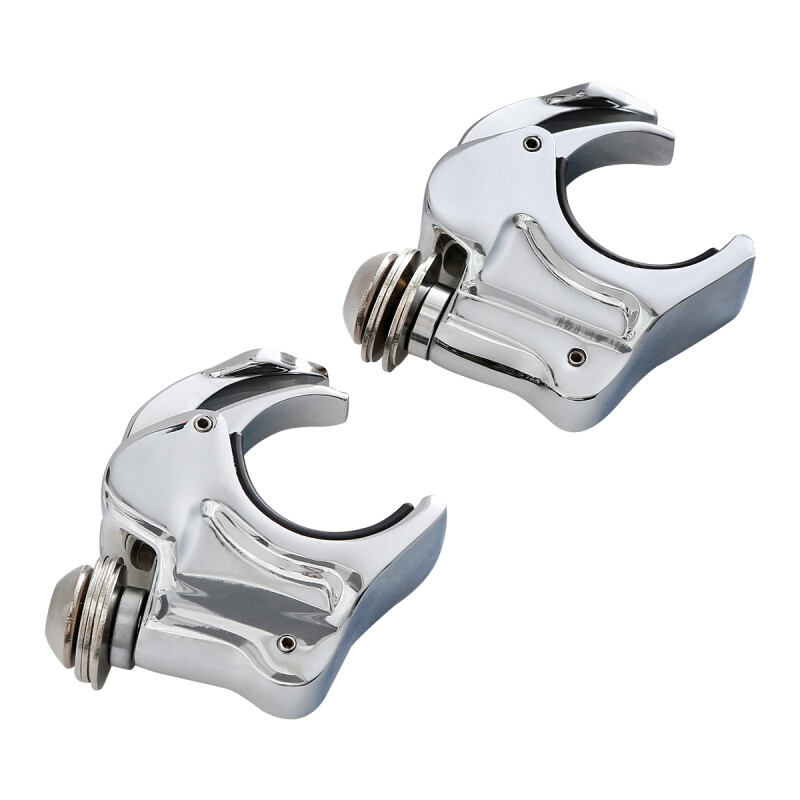 2X Chrome 39mm Forks Quick Release Windshield Clamps For Harley Dyna Sportster