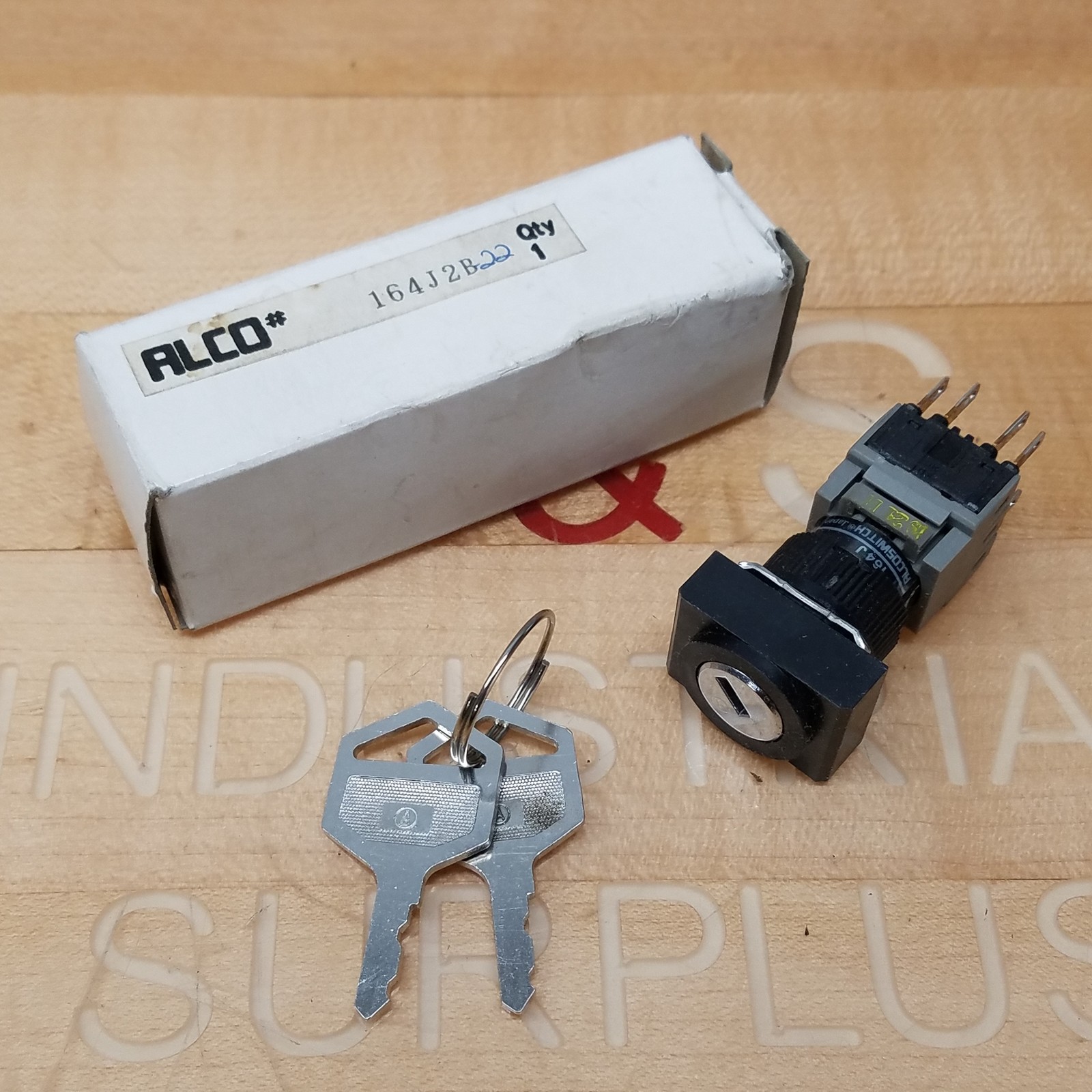 Alcoswitch 164J2B22 Switch Keylock, 5A/250Vac - NEW