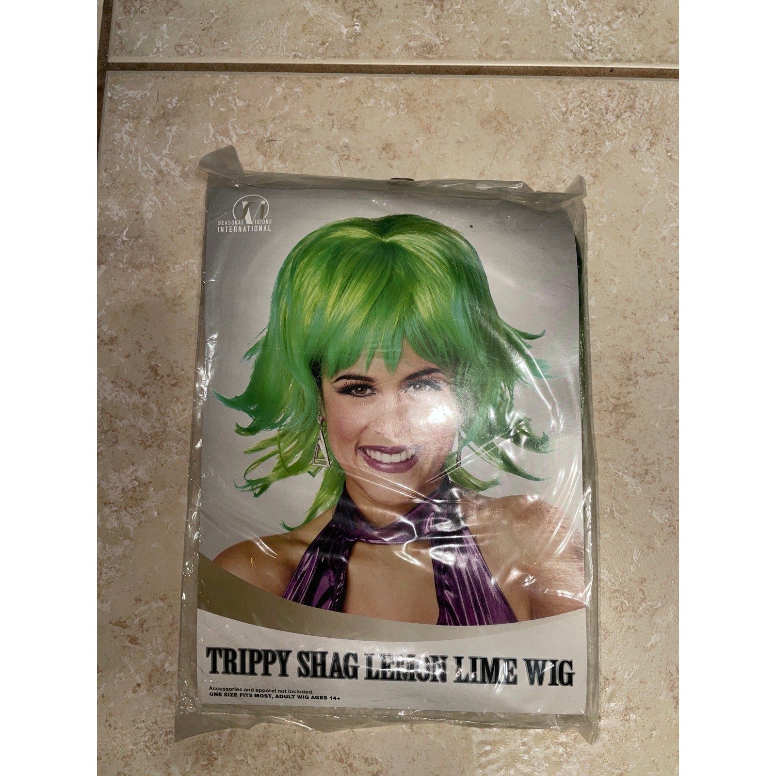 GREEN TRIPPY SHAG PARTY WIG HALLOWEEN COSTUME DRESS NEW