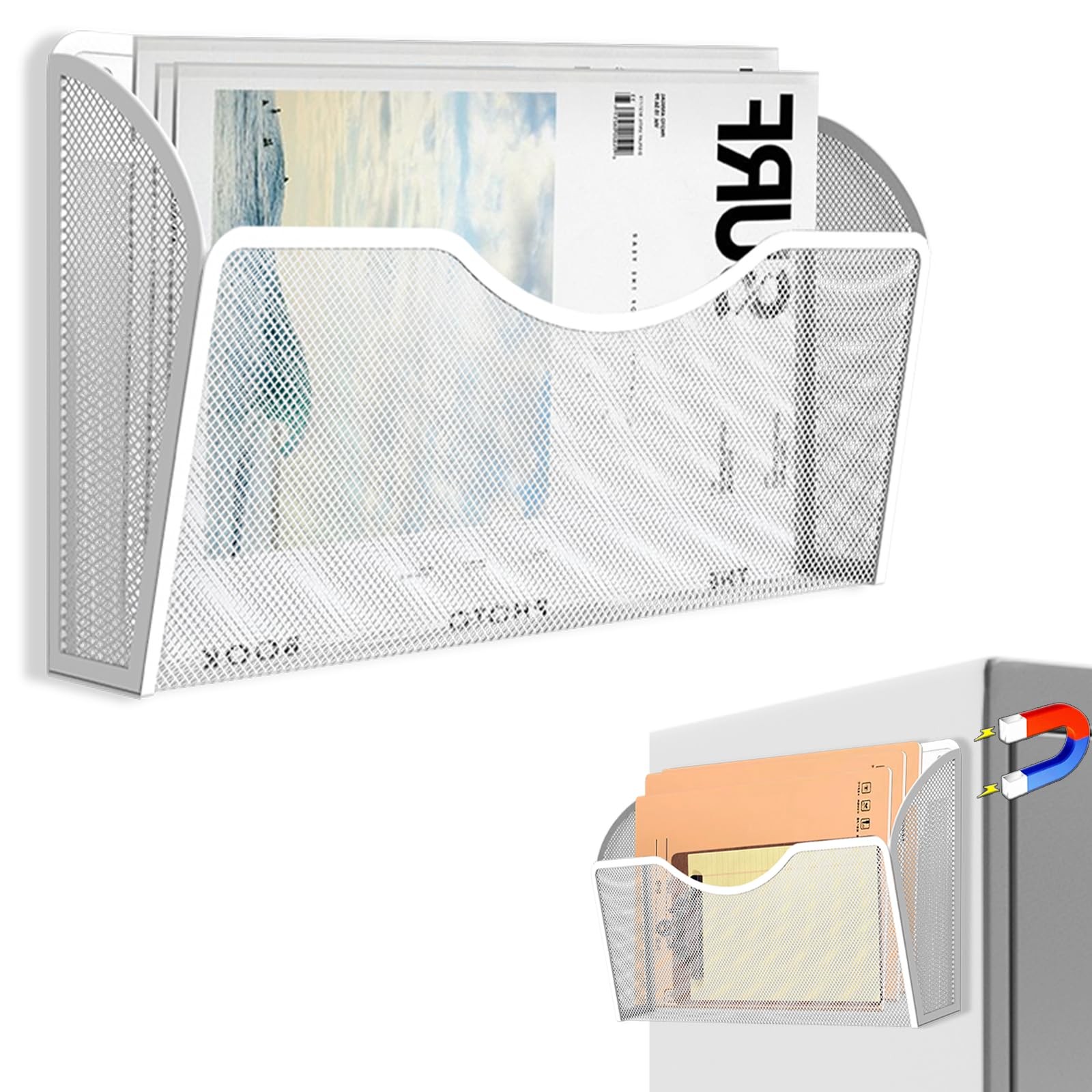 Magnetic File Holder 1 Pockets File Folder Organizer, Office Hanging Magazine...