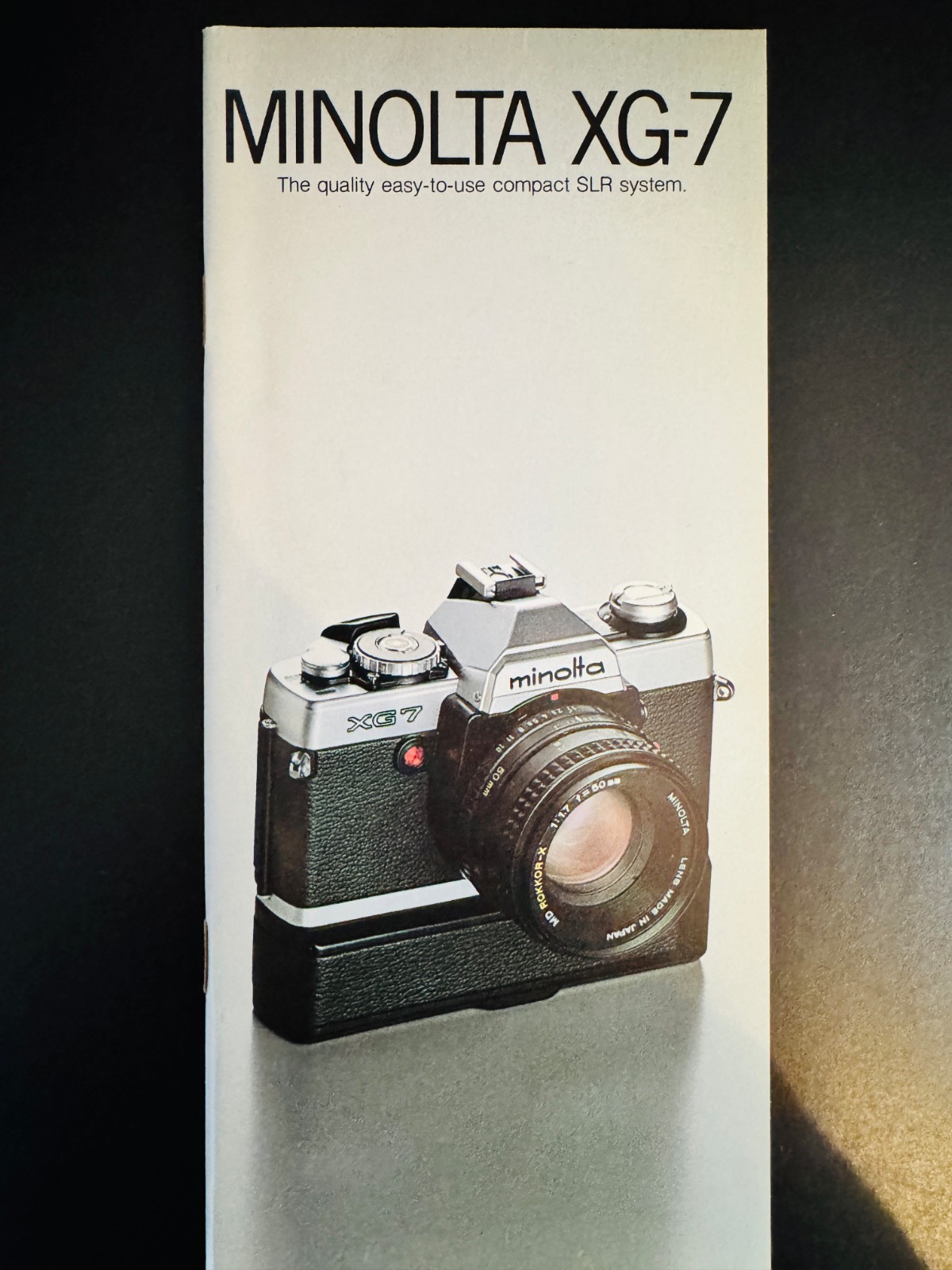 1978 MINOLTA CATALOGS & BROCHURES XG-7, Quick Reference Guide, Price List - EX