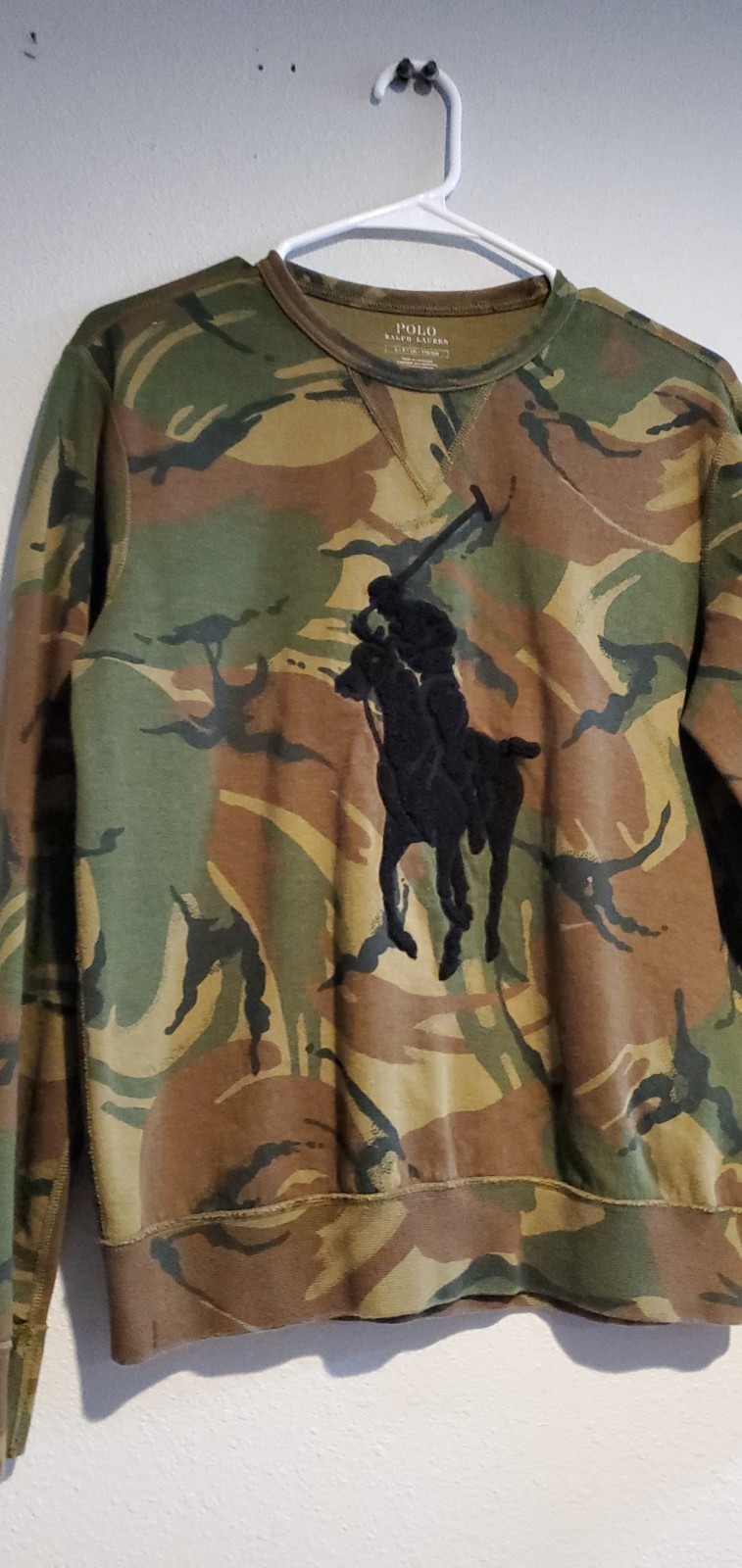 Polo Ralph Lauren Big Pony Camouflage Sweatshirt Big Logo  Size S
