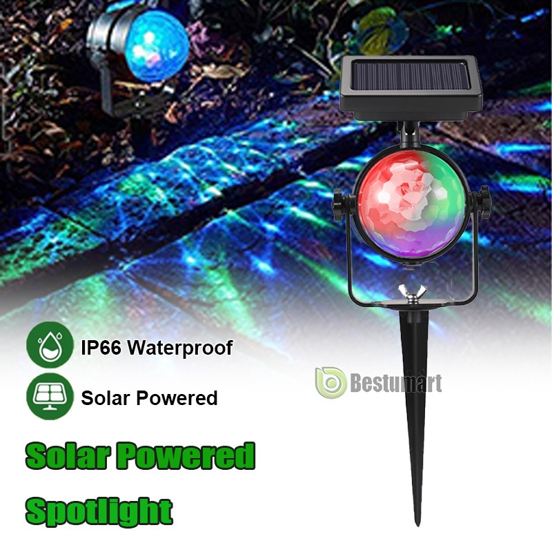 New Solar Spotlight Wall Outdoor Garden Yard Lamp Security Projector Light Decor