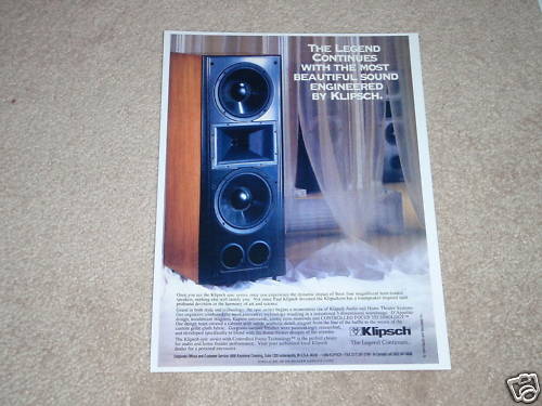 Klipsch Epic Series Speaker Ad,1992,Beautiful! 1 page