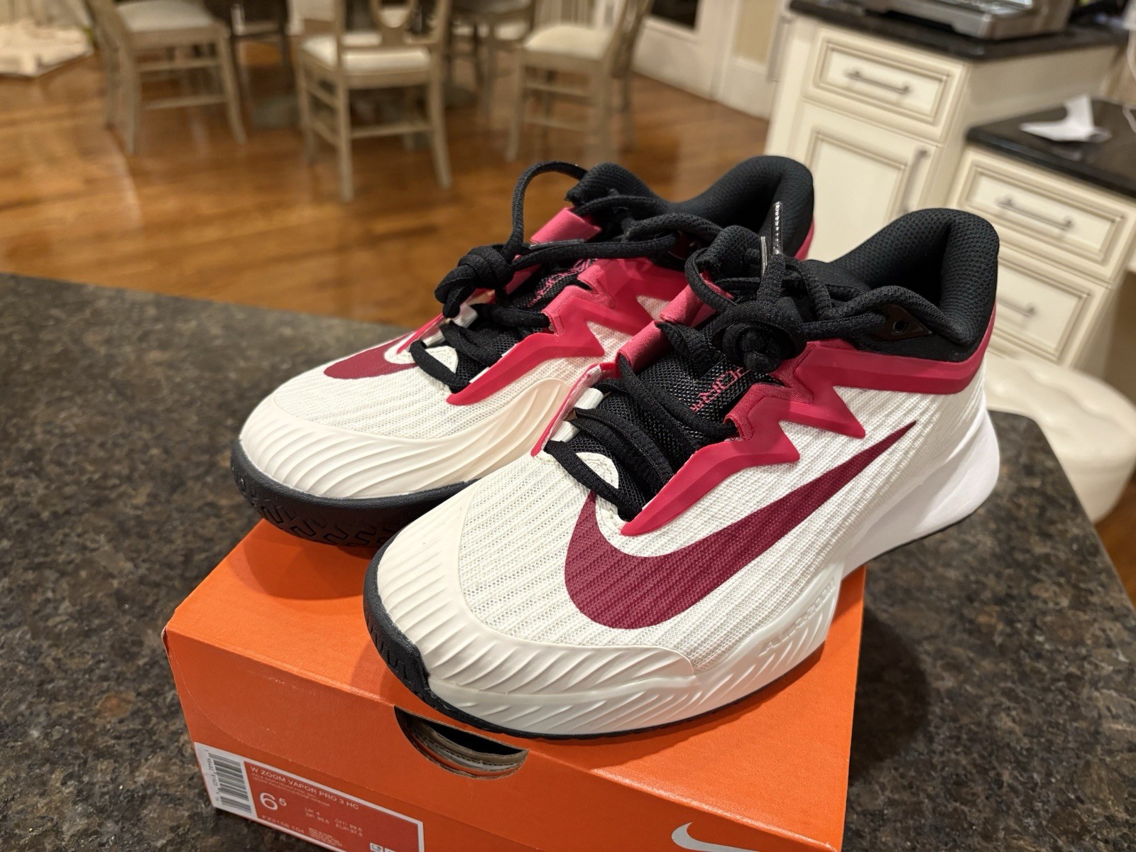 Nike Zoom Vapor Pro 3 Tennis Shoes Ivory/Pink/Red Women's Size 6.5 NWB