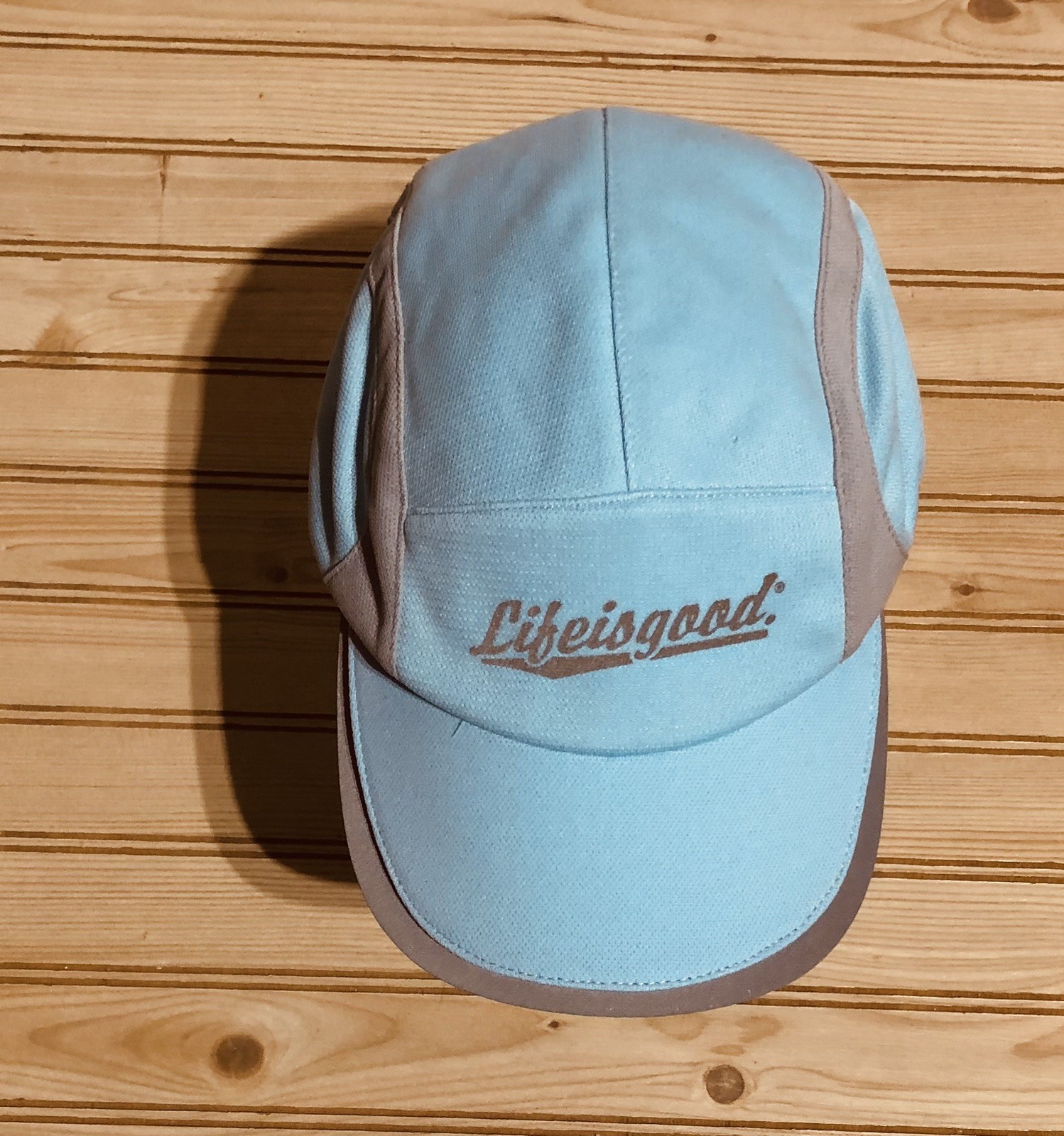 Life Is Good Blue Reflective Adjustable 5 Panel Running/Cycling Duckbill Cap