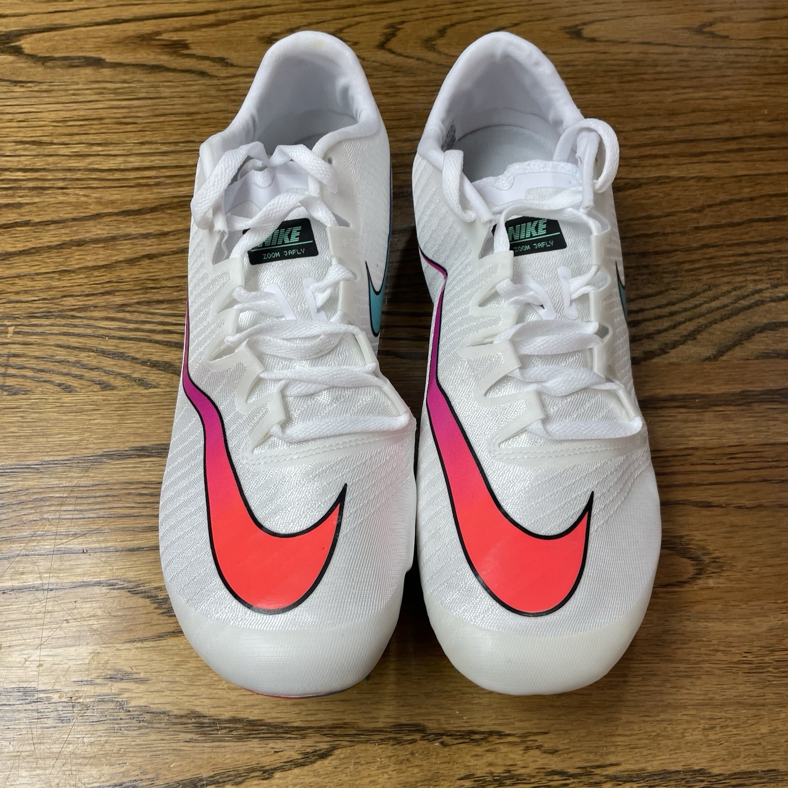 Nike Zoom Ja Fly 3 White Multicolor Track Field Spikes Mens Size 13 865633-101