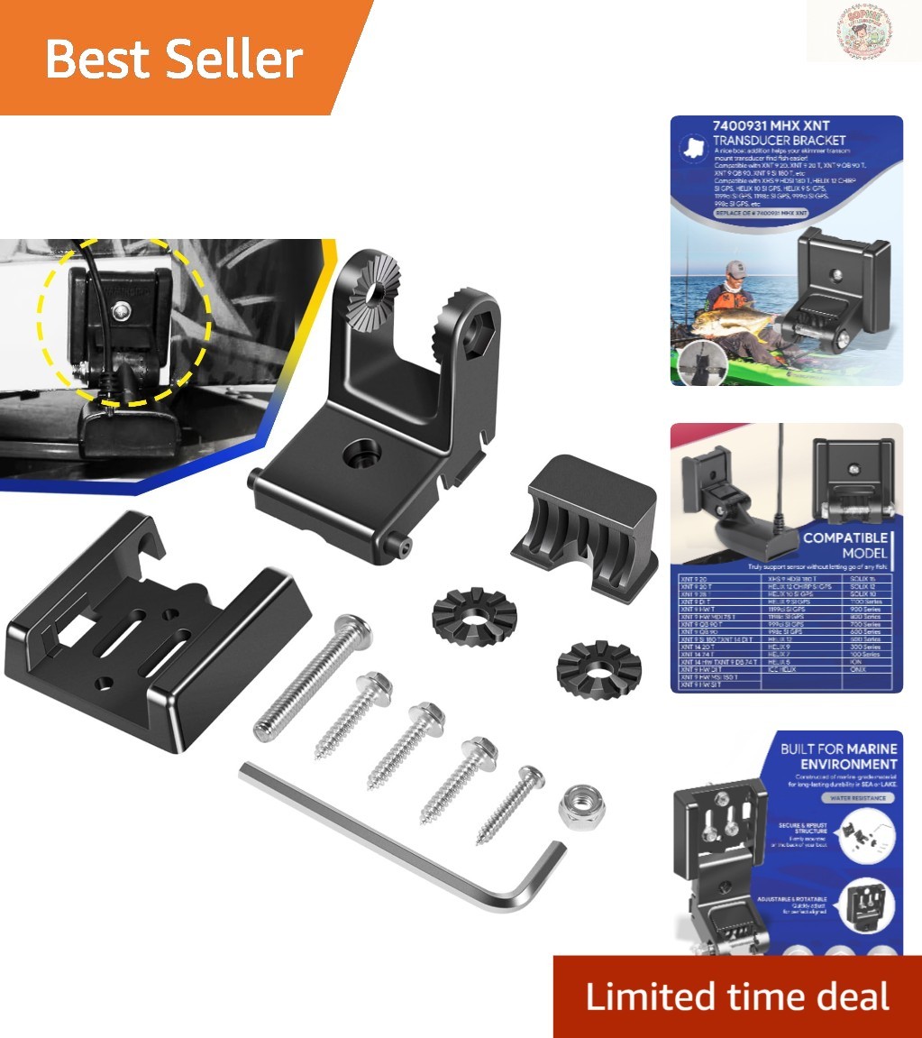 Marine-Grade XNT Transducer Bracket for Precision Fish Finding - Black