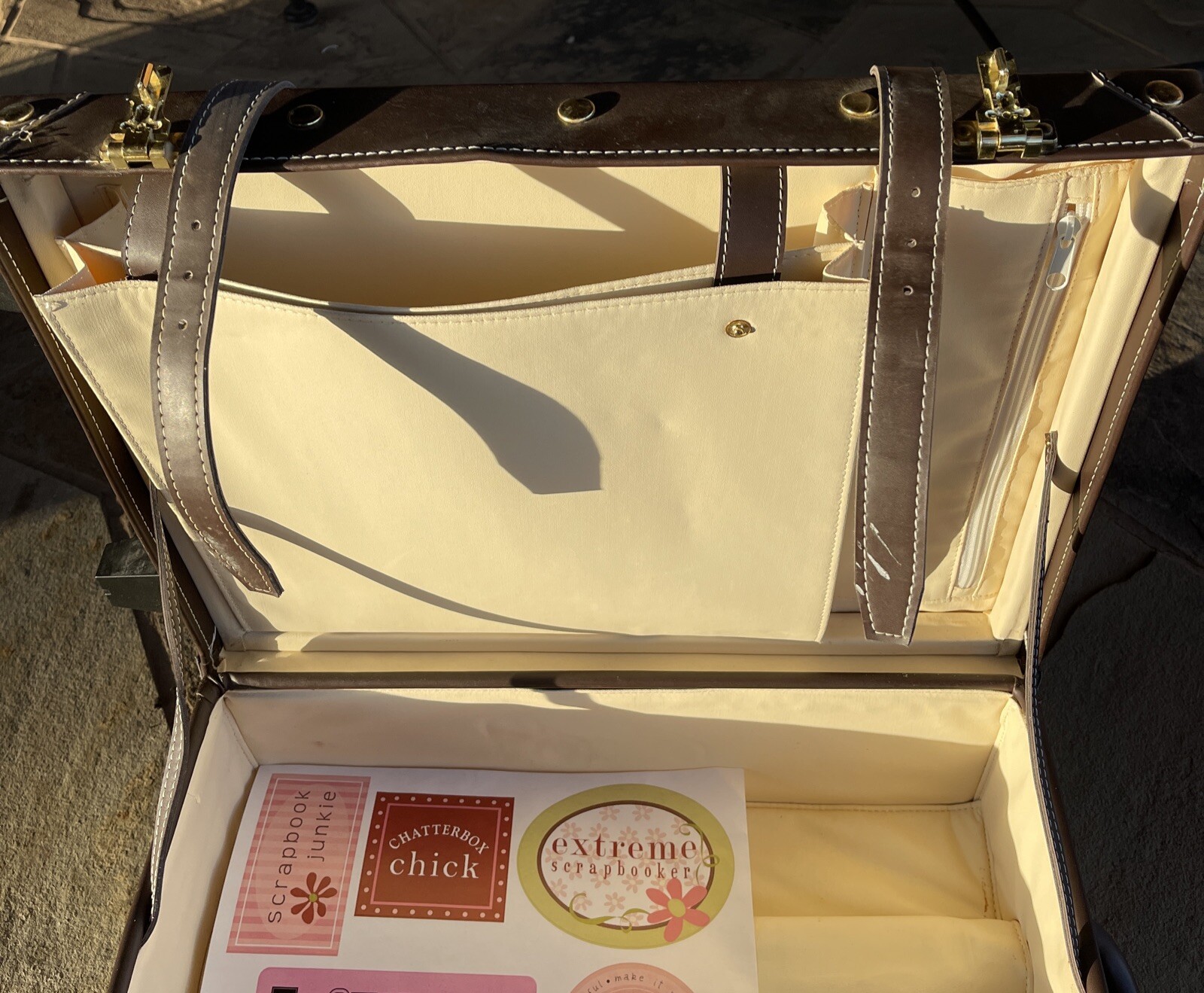 Chatterbox Trunk Set for Scrapbooking Scrapbook Brown Luggage Leather
