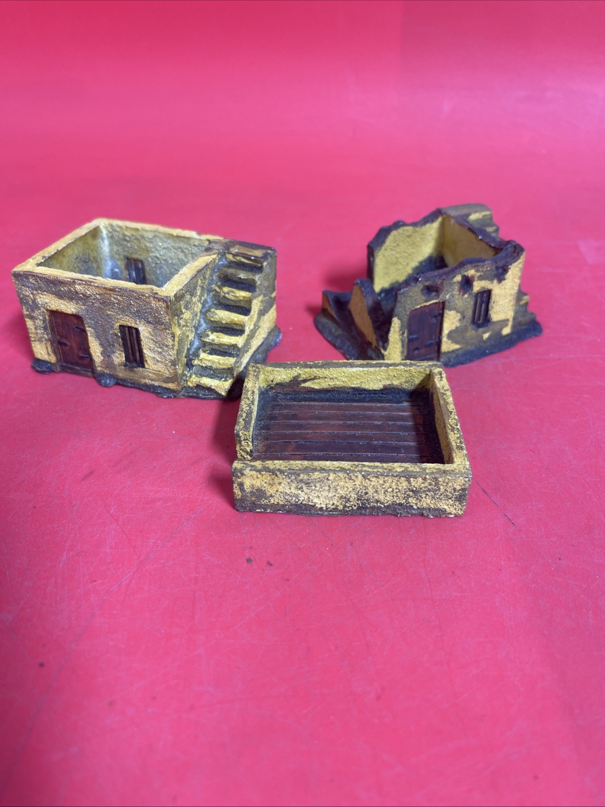 Lot of 3 Desert Village Buildings – Wargame Scenery Terrain for WWII. # 2