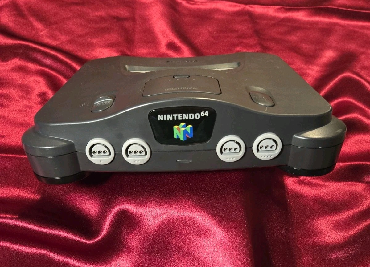 Nintendo 64 N64 Console Black System Bundle with Yellow Controller and Cables