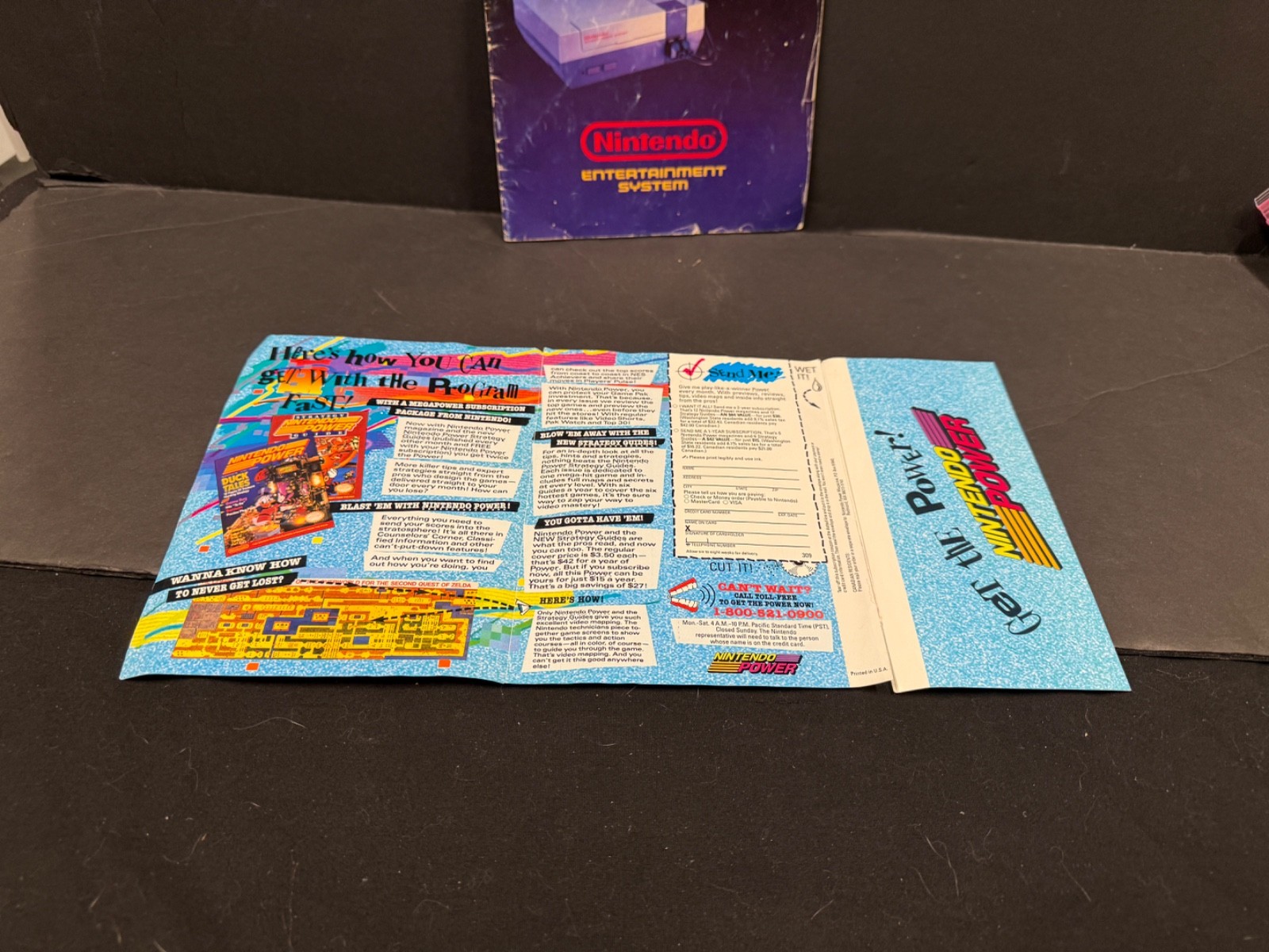 Original Nintedo Control Deck + Nintendo Power Advert Authentic Big Box Manual